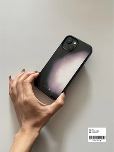 [清仓特价]No!why shop·歪店原创小众黑边pc手机壳“晕”大孔全包硬壳适用于iPhone15promax苹果保护壳