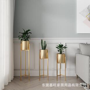 北红色铁艺花架室欧内家用阳台仿真金网植jw060物花盆架客厅落地
