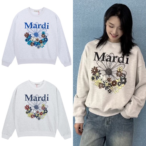 韩国Mardi花丛雏菊休闲卫衣女时尚潮牌经典百搭休闲纯棉套头上衣