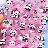卡通可爱立体大熊猫泡棉贴画女孩男孩幼儿园宝宝儿童益智奖励贴纸