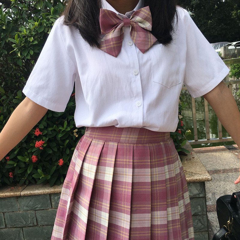 短袖白衬衫学院班服学院风