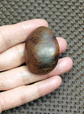 新疆和田玉籽料独籽真皮无修红皮石包玉满肉原石00476