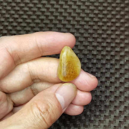 新疆和田玉籽料原石真皮无修洒金皮暖白肉小吊坠手链籽00463