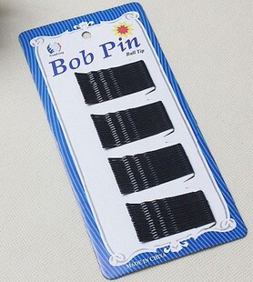 自动包邮 批发一字钢夹子黑卡U型夹圆头5.5cm刘海发夹60根长4.5cm