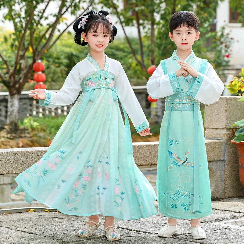 男童汉服国学2026女童服装中国风演出服国学服小学生经典诵读服装