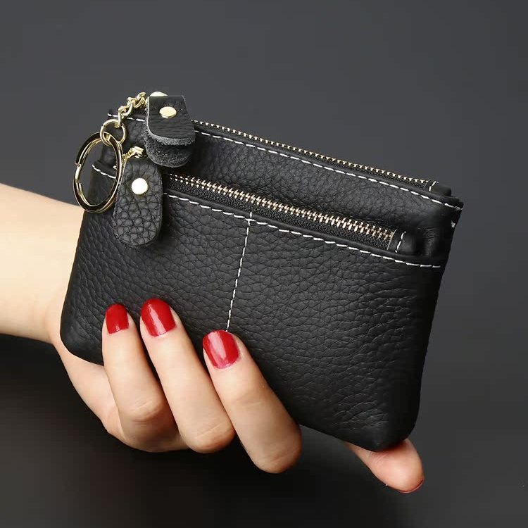 韩版时尚零钱包女迷你短款钥匙扣双拉链收纳包拉链小巧零钱包潮