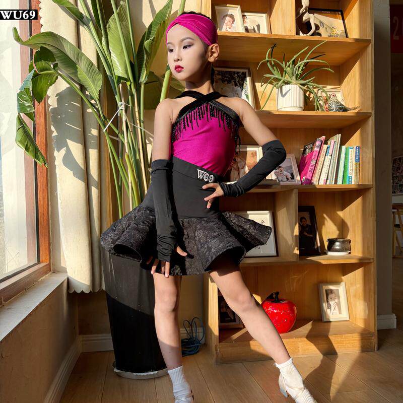 高级儿童拉丁舞练功服女童