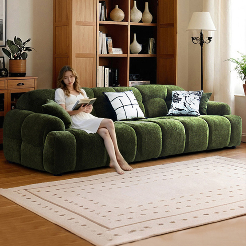 Truelog法式复古风猫眼沙发直排雪尼尔布艺沙发客厅高端2026新款