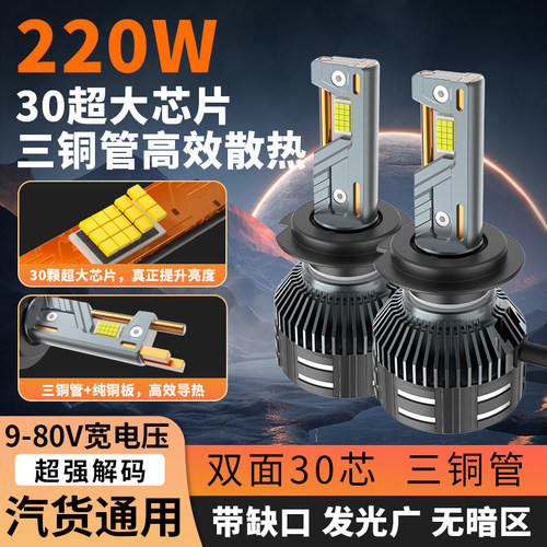 led汽车前大灯灯泡车灯强光12vled灯前大灯24vh7超亮聚光远近一体