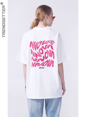 CRTR夏季国潮牌纯棉T恤男女同款宽松情侣装监控头像圆领短袖NNOVA