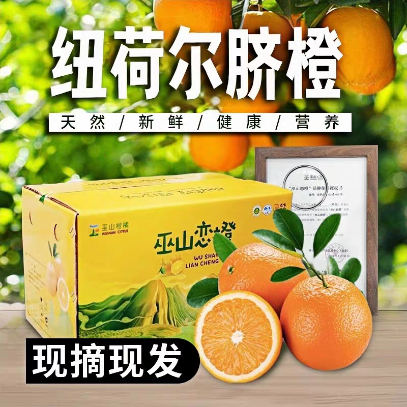 三峡柑橘巫山恋橙纽荷尔脐橙无籽柑橘产地现摘当季一整箱10斤大果,水产肉类/新鲜蔬果/熟食,橙,淘宝优惠券,粉丝福利购,淘宝优惠卷