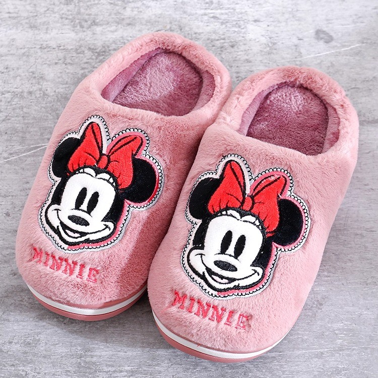 迪士尼卡通男女童防滑保暖棉拖鞋
