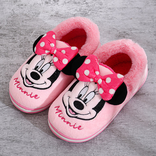 冬季居家保暖防滑毛毛拖鞋迪士尼