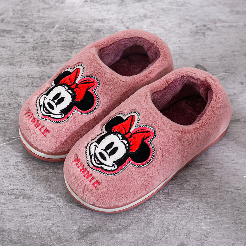 冬季卧室儿童保暖毛绒拖鞋迪士尼