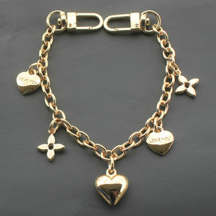 金属包挂件爱心四叶草简约装饰包包挂链双扣链条挂饰