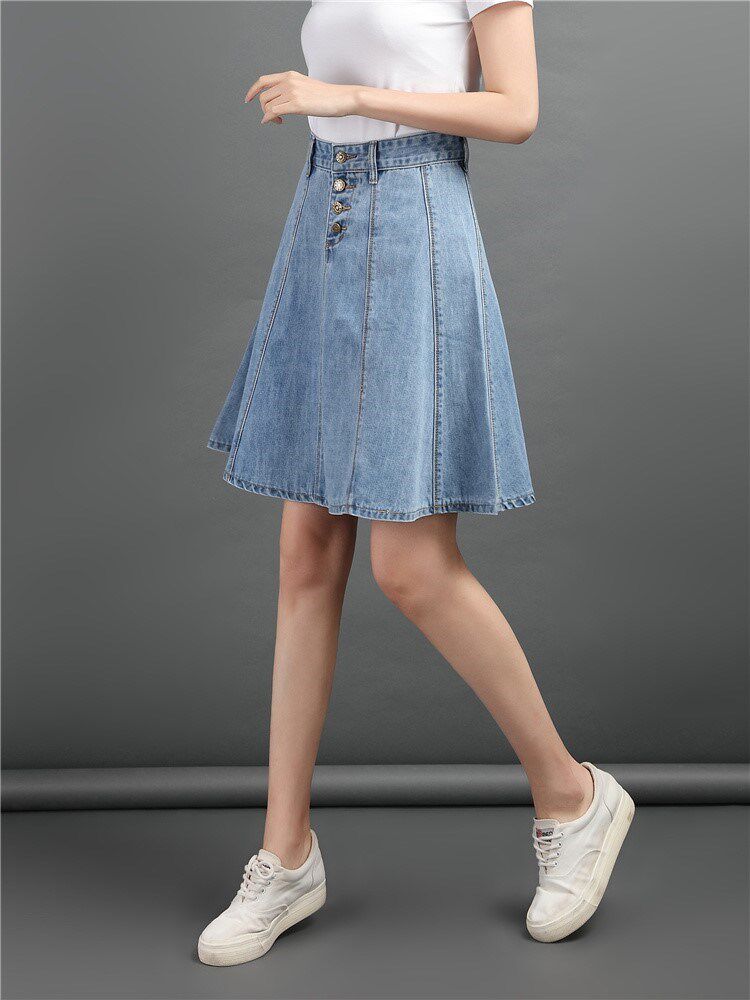 牛仔半身裙女高腰中长款2019新款春夏装大摆伞裙a字流行短款裙子在类目 女装/女士精品, 半身裙中 - 来自Buy2taobao.com提供专业的淘宝代购服务