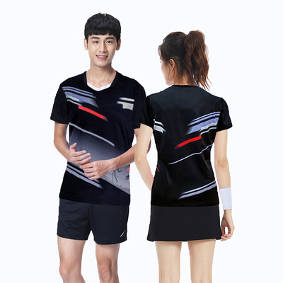 羽毛球服情侣套装短袖上衣速干透气修身乒气排球比赛团购定制队服
