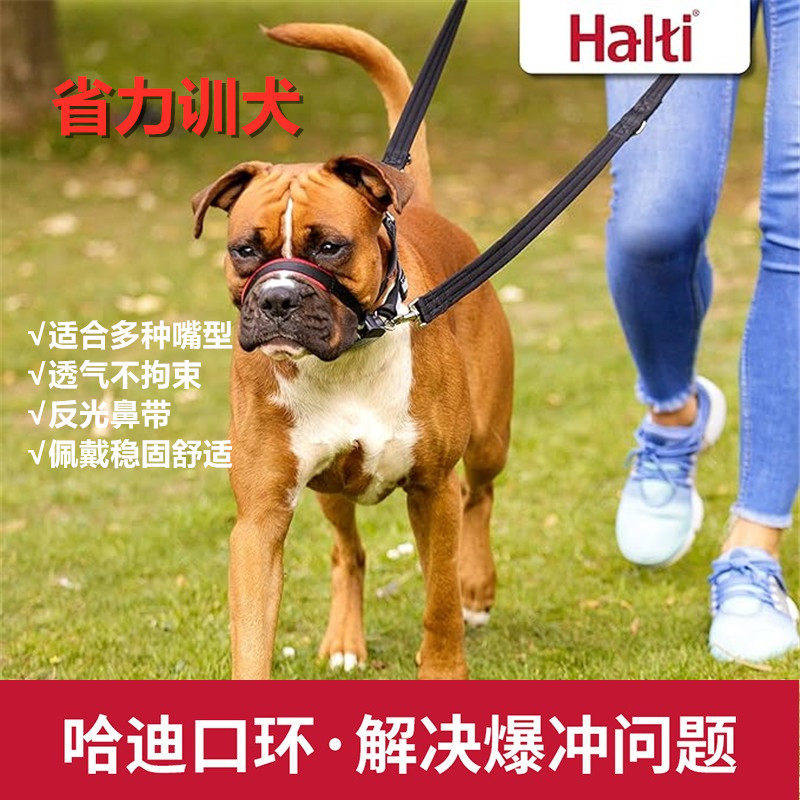 Halti哈迪口环宠物防爆冲训犬引导式嘴套大型犬coa遛狗头套口罩