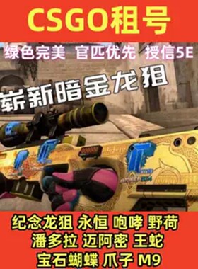 CSGO租号CS2完官匹美5E租龙狙树篱潘多拉661淬火宝石迈阿密蝴蝶刀
