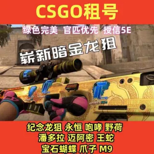 CSGO租号CS2完官匹美5E租龙狙树篱潘多拉661淬火宝石迈阿密蝴蝶刀 - 封面
