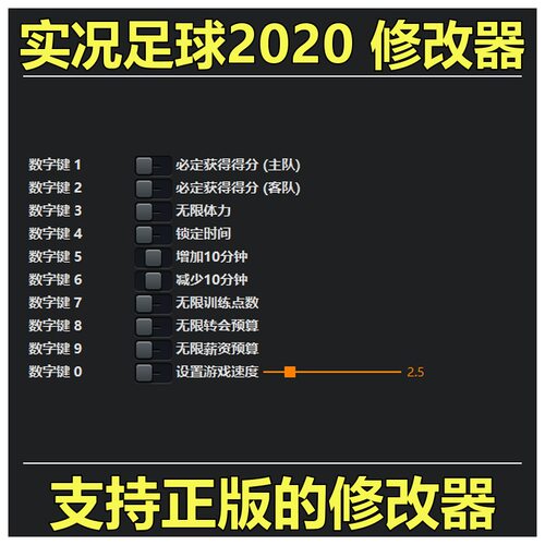 非游戏 支持正版 《实况足球2020》修改器 可包更新