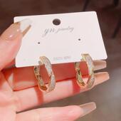 微镶扭曲耳圈高级感简约夸张小众设计感网红同款 日韩个性 时尚 耳环