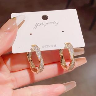 耳环 微镶扭曲耳圈高级感简约夸张小众设计感网红同款 日韩个性 时尚