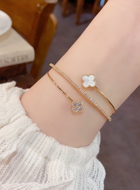 精致个性轻奢高级感超闪开口手环