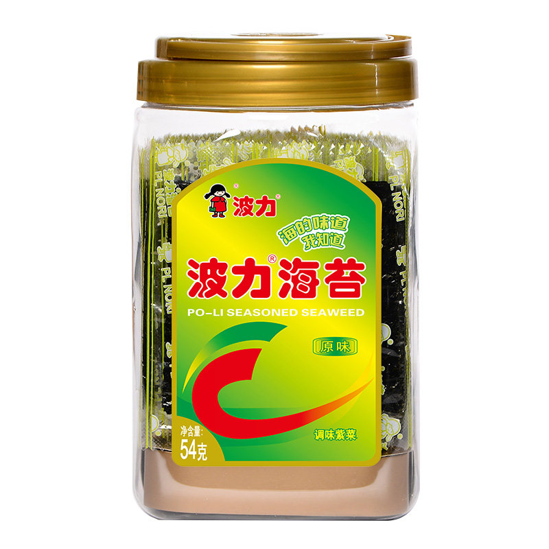 【波力海苔原味54g桶装】海苔即食 儿童海苔寿司 海苔零食