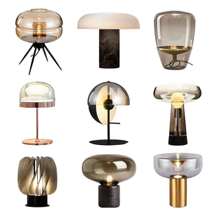 现代轻奢台灯北欧简约设计师卧室床头灯玻璃创意高级感客厅装饰灯