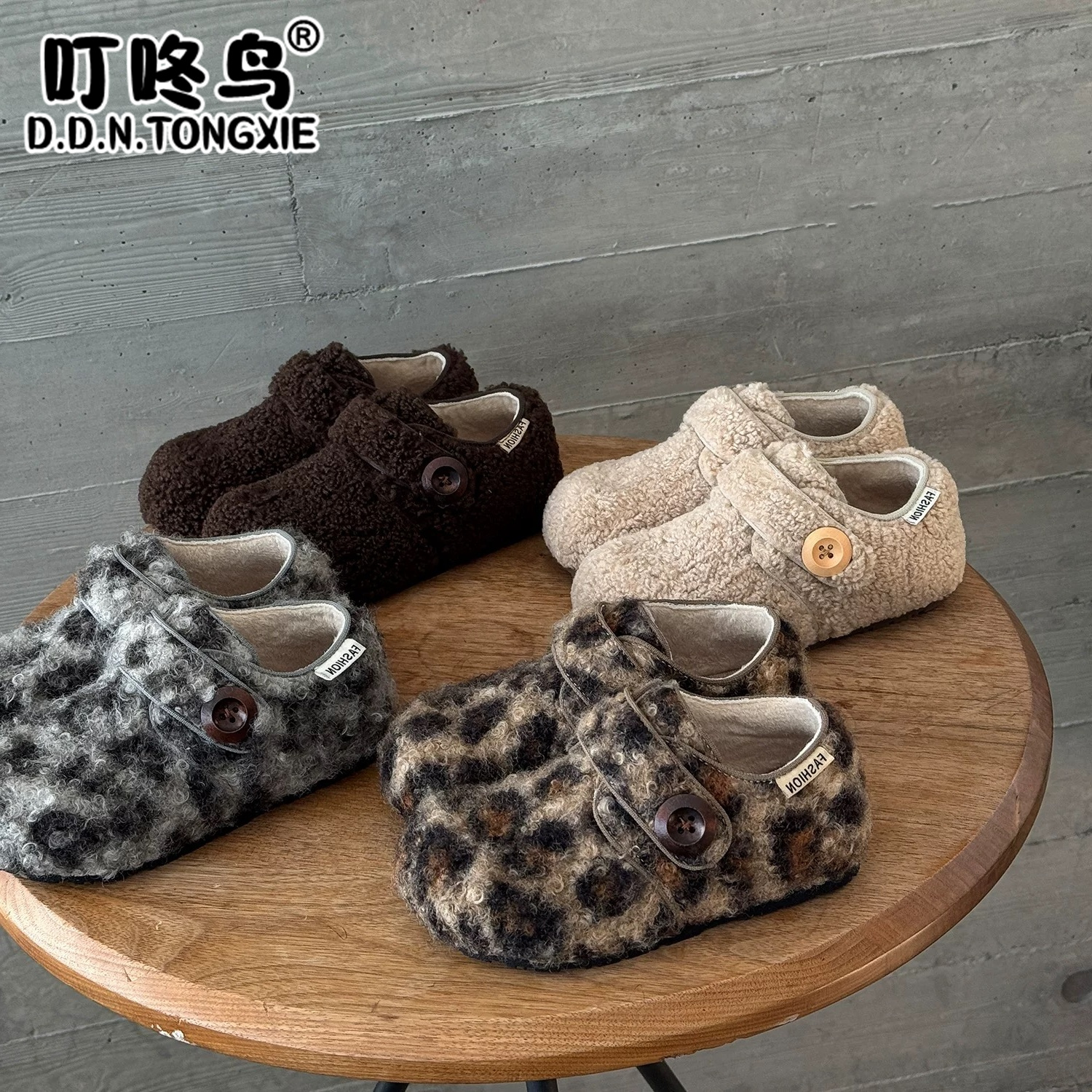 冬季经典款可爱毛毛勃肯鞋