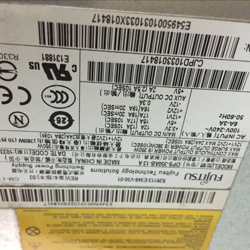 富士通fujitsu西门子 S26113-E549-V50-01 电源DPS-350AB-13A