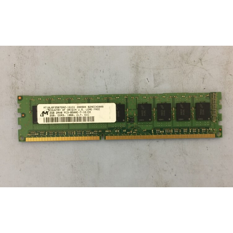 MT MT18JSF25672AZ-1G1D1 2GB 2RX8 DDR3 PC3-8500E ECC内存