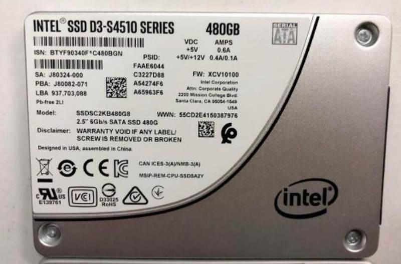 企业级英特尔固态硬盘SSDSC2KB480G8 S4510 SATA 480G 2.5 SSD议