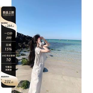 【Baby全亚麻】心头爱 百分百亚麻韩系白女背带裤百搭宽松舒适