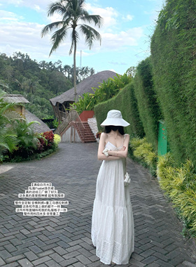 POET WONG【满级白月光】仙女神裙 重工刺绣纯棉白色连衣裙吊带裙