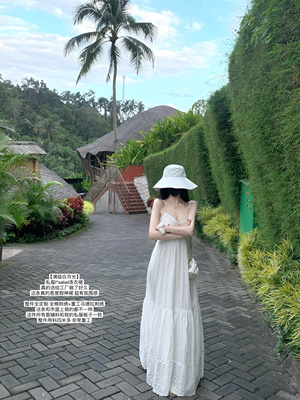 POET WONG【满级白月光】仙女神裙 重工刺绣纯棉白色连衣裙吊带裙