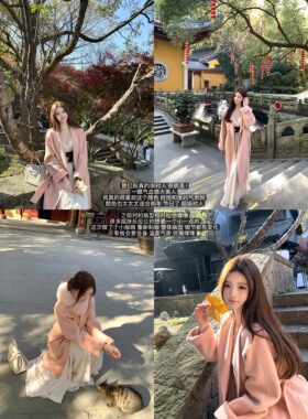 POET WONG【腮红大衣】气血感美人 新版小版骆丝羊毛双面质感大衣