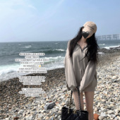 进店B收 POET WONG 质感天花板纯色高克重薄绒卫衣外套女秋冬