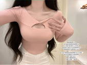 五折清仓 嗲欲姐姐 韩系美人感 百搭好穿弧形下摆修身 显瘦长袖