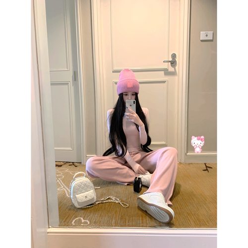 POET WONG【糯糯华夫格】超好穿A*lo神裤 定制垂垂显瘦休闲直筒裤