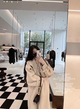 POET WONG【自带慵懒Feel】70羊毛 独特风衣款气质双面呢大衣秋冬