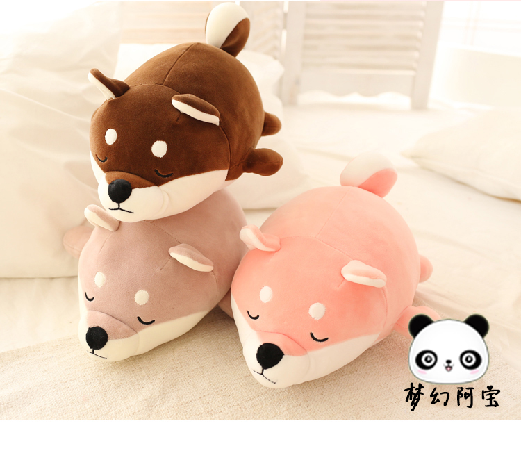 可爱小狗玩偶公仔秋田柴犬羽绒棉