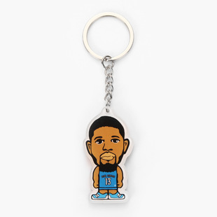 保罗乔治钥匙扣球衣篮球周边卡通汽车挂件男配件亚克力球星卡手办