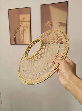 镂空斗笠冒武侠帽竹子古风影视空心拍摄道具舞蹈竹帽子大侠竹工艺
