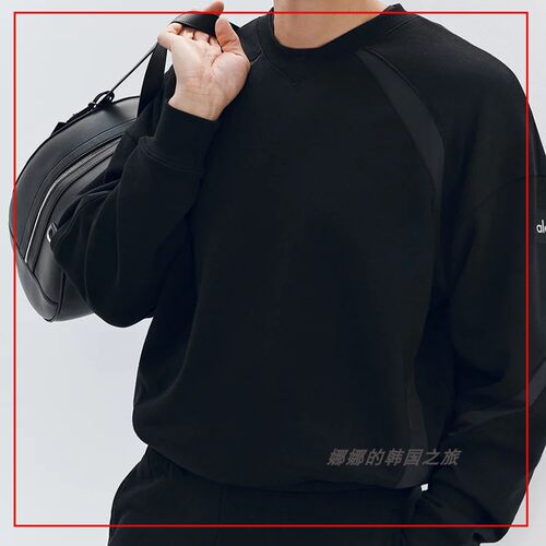 韩国代购Alo 男款Field 圆领运动休闲套头衫透气宽松时尚长袖卫衣