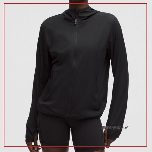 韩国代购lululemon 女士训练轻盈版夹克防晒纯色轻薄外套LW4CJAS