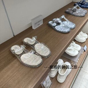 韩国代购rockfish透明水晶果冻凉拖鞋渔夫沙滩 穆勒鞋平底凉鞋