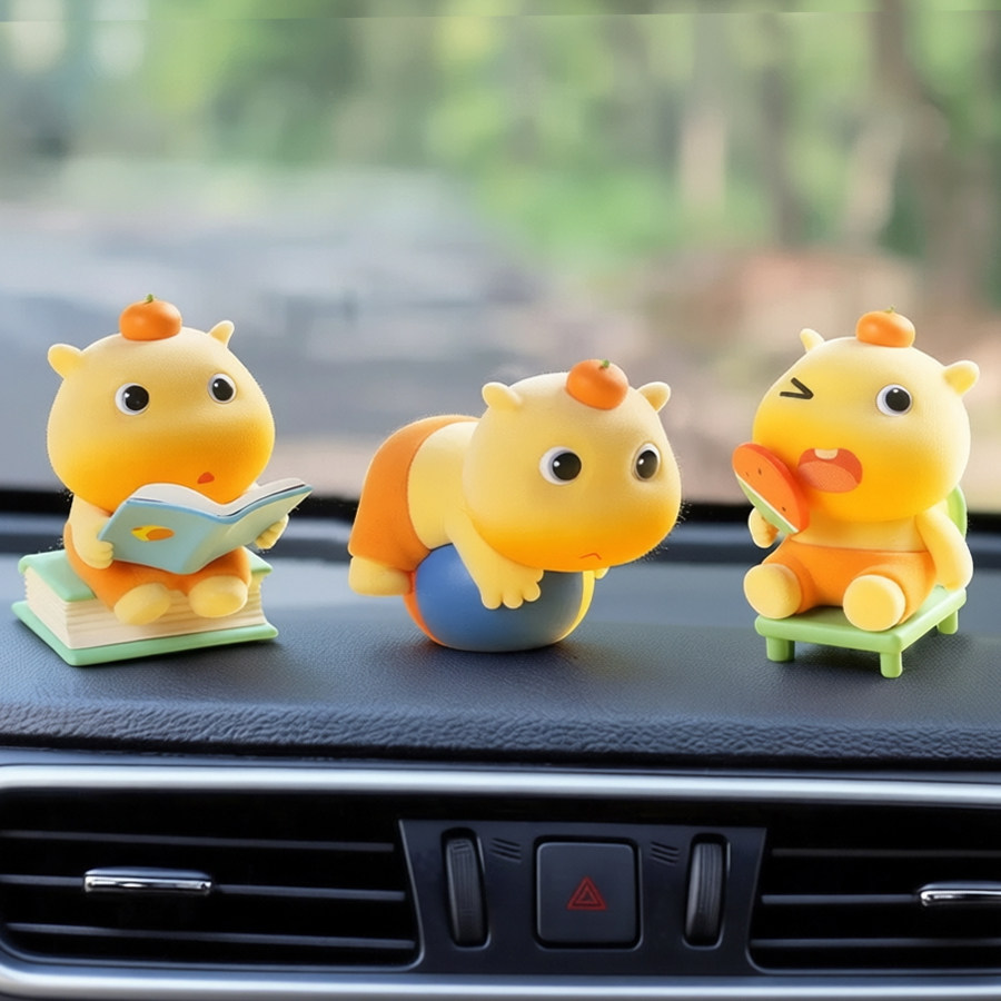 可爱网红水豚噜噜车载摆件卡通汽车中控台装饰品植绒玩偶公仔女生
