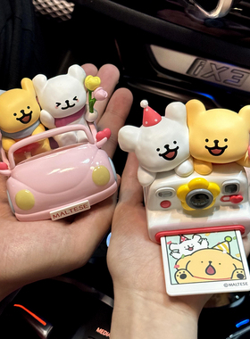 可爱正版线条小狗车载摆件汽车内饰玩偶公仔男女高级感中控台装饰